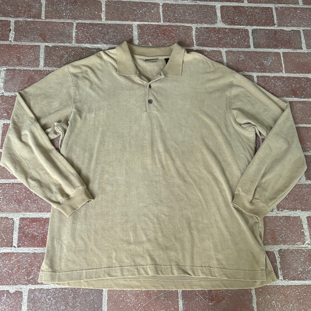 Axist Men's Tan Long Sleeve Polo Shirt